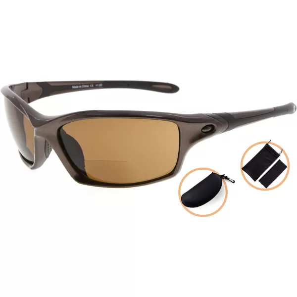 Eyekepper TR90 Sports Half-Rimless Bifocal Sunglasses Baseball Running Fishing Driving Golf Softball Hiking Readers 