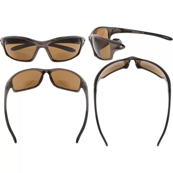 Eyekepper TR90 Sports Half-Rimless Bifocal Sunglasses Baseball Running Fishing Driving Golf Softball Hiking Readers 