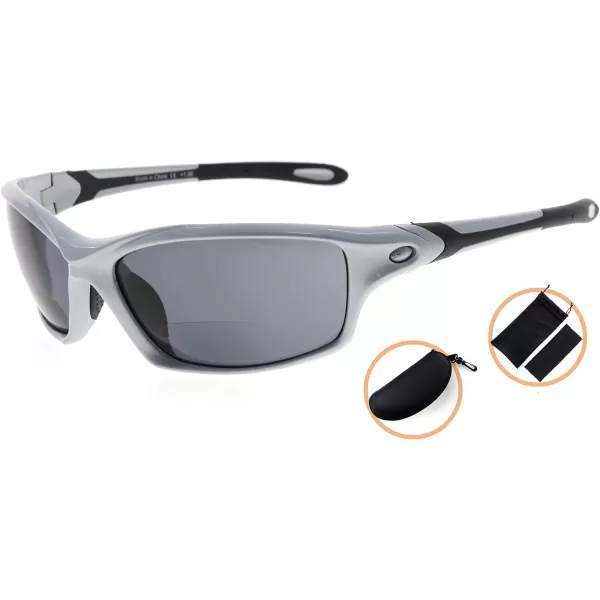 Eyekepper TR90 Sports Half-Rimless Bifocal Sunglasses Baseball Running Fishing Driving Golf Softball Hiking Readers 
