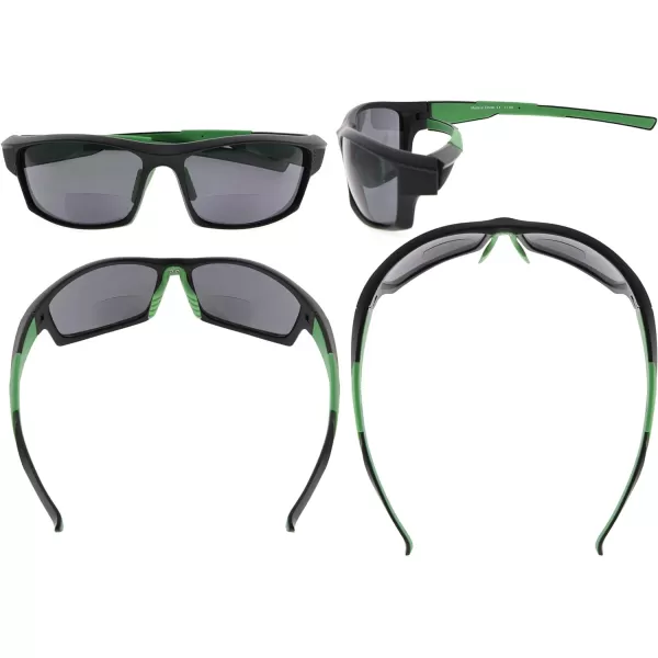 Eyekepper TR90 Sports Half-Rimless Bifocal Sunglasses Baseball Running Fishing Driving Golf Softball Hiking Readers 