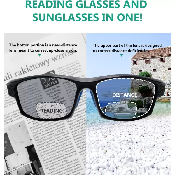 Eyekepper TR90 Sports Half-Rimless Bifocal Sunglasses Baseball Running Fishing Driving Golf Softball Hiking Readers 