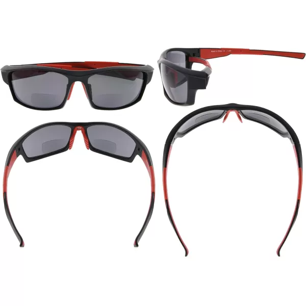 Eyekepper TR90 Sports Half-Rimless Bifocal Sunglasses Baseball Running Fishing Driving Golf Softball Hiking Readers 