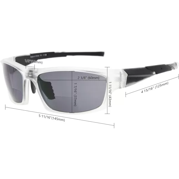 Eyekepper TR90 Sports Half-Rimless Bifocal Sunglasses Baseball Running Fishing Driving Golf Softball Hiking Readers 