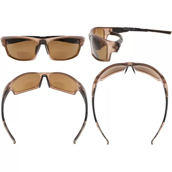 Eyekepper TR90 Sports Half-Rimless Bifocal Sunglasses Baseball Running Fishing Driving Golf Softball Hiking Readers 