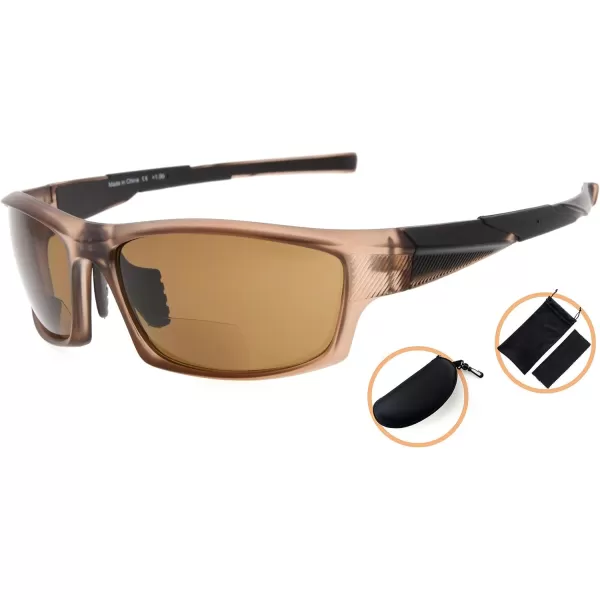 Eyekepper TR90 Sports Half-Rimless Bifocal Sunglasses Baseball Running Fishing Driving Golf Softball Hiking Readers 