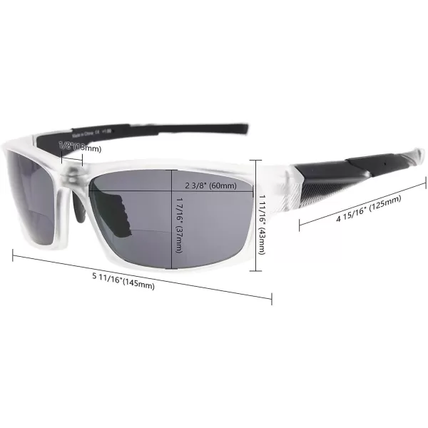 Eyekepper TR90 Sports Half-Rimless Bifocal Sunglasses Baseball Running Fishing Driving Golf Softball Hiking Readers 