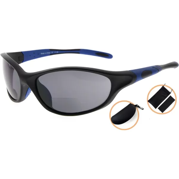 Eyekepper TR90 Sports Half-Rimless Bifocal Sunglasses Baseball Running Fishing Driving Golf Softball Hiking Readers 