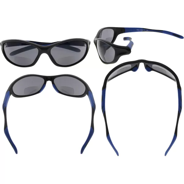 Eyekepper TR90 Sports Half-Rimless Bifocal Sunglasses Baseball Running Fishing Driving Golf Softball Hiking Readers 