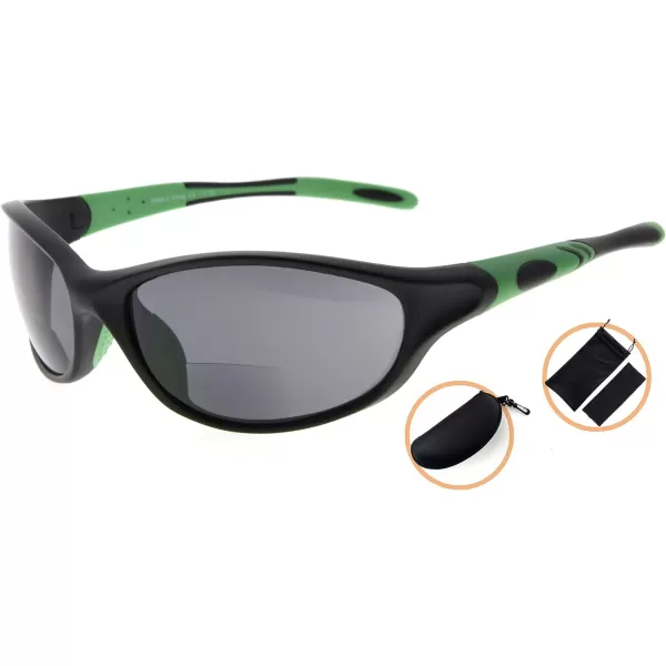 Eyekepper TR90 Sports Half-Rimless Bifocal Sunglasses Baseball Running Fishing Driving Golf Softball Hiking Readers 