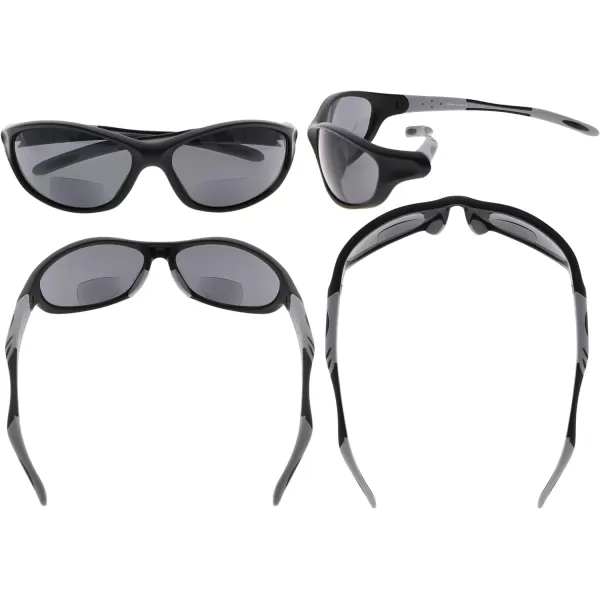 Eyekepper TR90 Sports Half-Rimless Bifocal Sunglasses Baseball Running Fishing Driving Golf Softball Hiking Readers 