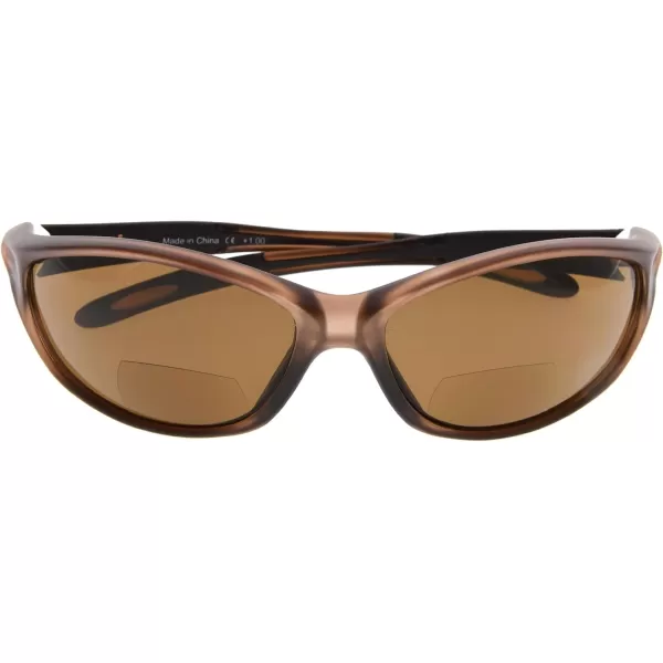 Eyekepper TR90 Sports Half-Rimless Bifocal Sunglasses Baseball Running Fishing Driving Golf Softball Hiking Readers 