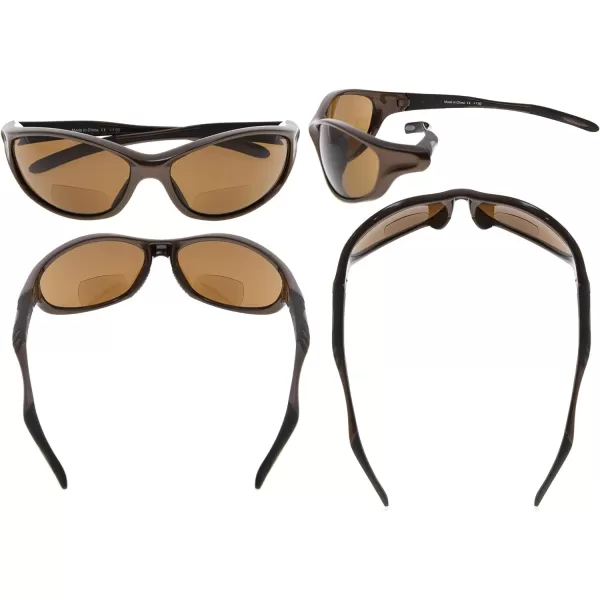 Eyekepper TR90 Sports Half-Rimless Bifocal Sunglasses Baseball Running Fishing Driving Golf Softball Hiking Readers 