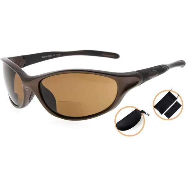 Eyekepper TR90 Sports Half-Rimless Bifocal Sunglasses Baseball Running Fishing Driving Golf Softball Hiking Readers 
