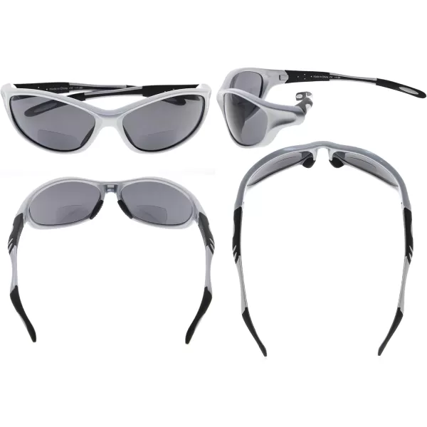 Eyekepper TR90 Sports Half-Rimless Bifocal Sunglasses Baseball Running Fishing Driving Golf Softball Hiking Readers 