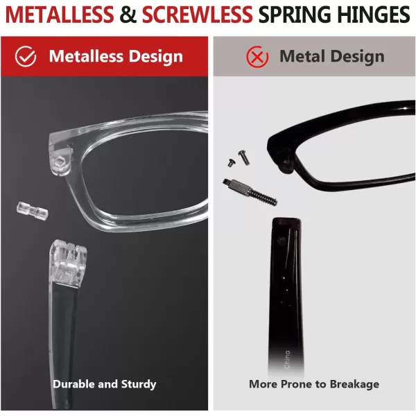 Eyekepper 6 Pack Metalless Screwless Spring Hinges Reading Glasses Women Readers Oversized Cheaters Eyeglasses +2.50