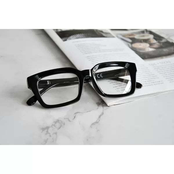 Eyekepper Ladies Reading Glasses - Oversized Square Design Readers for Women Red