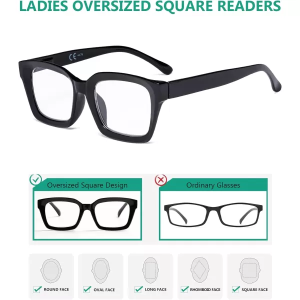Eyekepper Ladies Reading Glasses - Oversized Square Design Readers for Women Red