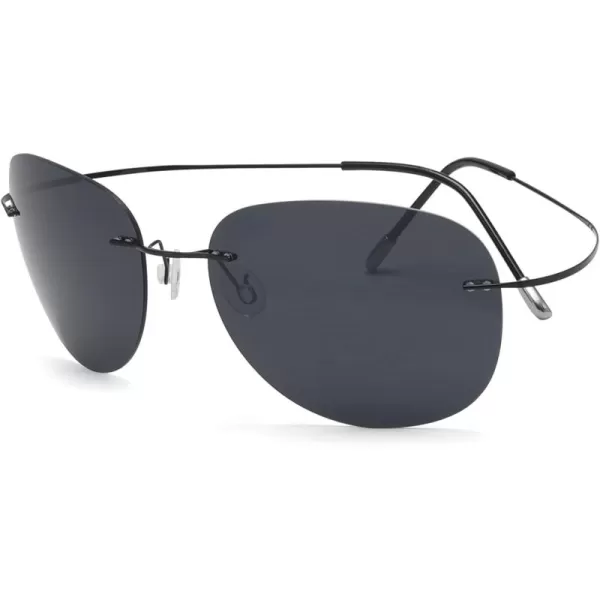 Eyekepper Rimless Titanium Frame Polarized Sunglasses Grey Lens
