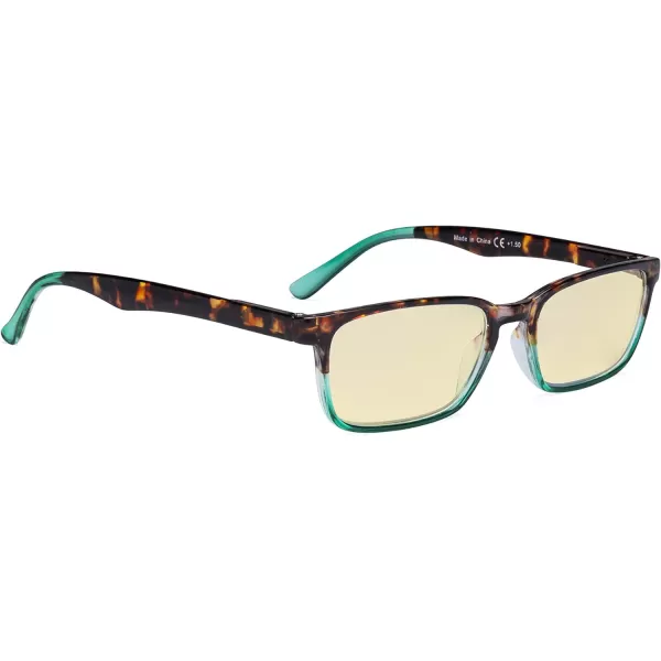 Eyekepper Design Blue Light Blocking Glasses Women Men - Anti UV Ray Cut Digital Screen Glare Computer Readers with Yellow Filter Lens - Black +2.25