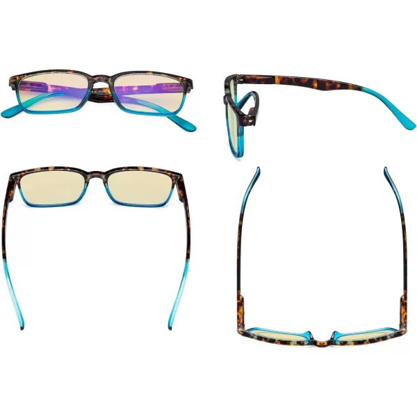 Eyekepper Design Blue Light Blocking Glasses Women Men - Anti UV Ray Cut Digital Screen Glare Computer Readers with Yellow Filter Lens - Black +2.25