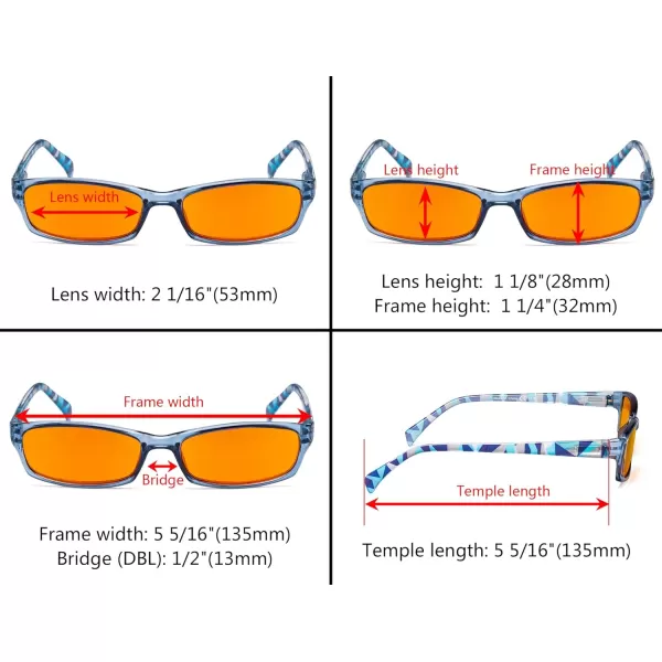 Eyekepper 5 Pack Computer Glasses Digital Eye Strain Prevention Blue Light Filter Reading Glasses Amber Tinted