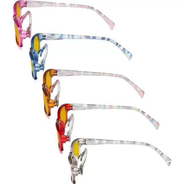 Eyekepper 5 Pack Computer Glasses Digital Eye Strain Prevention Blue Light Filter Reading Glasses Amber Tinted