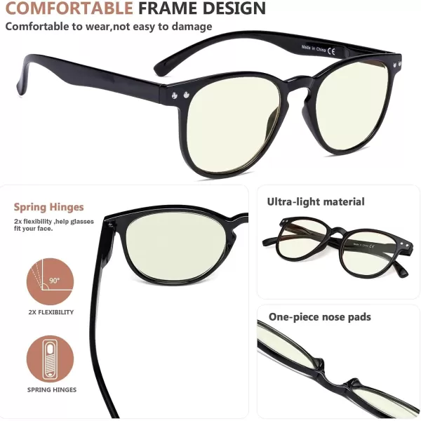 Eyekepper 5-pack Blue Light Blocking Reading Glasses for Women Orange Tinted +1.00