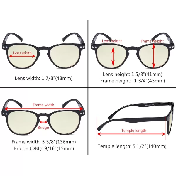 Eyekepper 5-pack Blue Light Blocking Reading Glasses for Women Orange Tinted +1.00