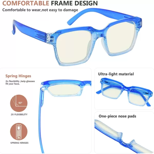 Eyekepper Blue Light Filter Glasses for Women Reading Design Readers Block Blue Rays Eyeglasses - Grey Tortoise +2.50
