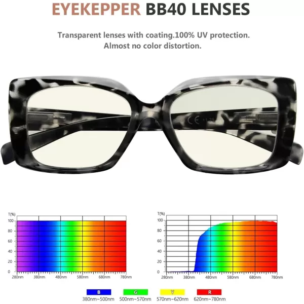 Eyekepper Blue Light Filter Glasses for Women Reading Design Readers Block Blue Rays Eyeglasses - Grey Tortoise +2.50