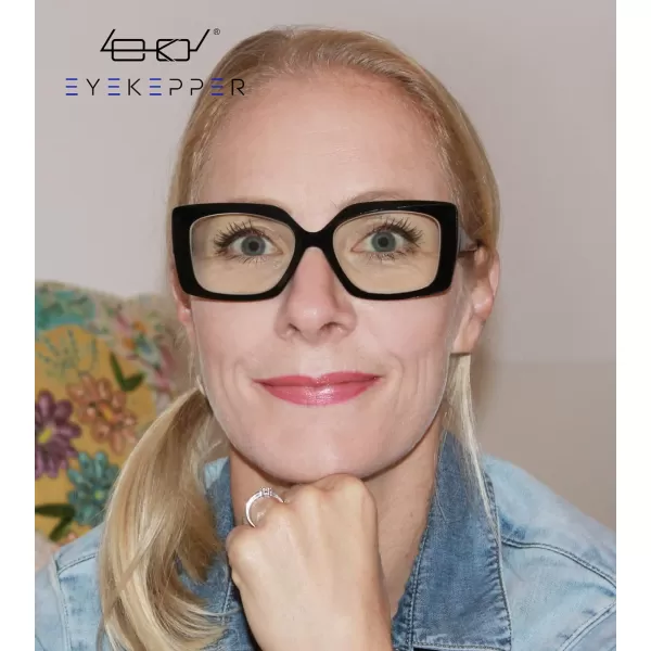 Eyekepper Blue Light Filter Glasses for Women Reading Design Readers Block Blue Rays Eyeglasses - Grey Tortoise +2.50