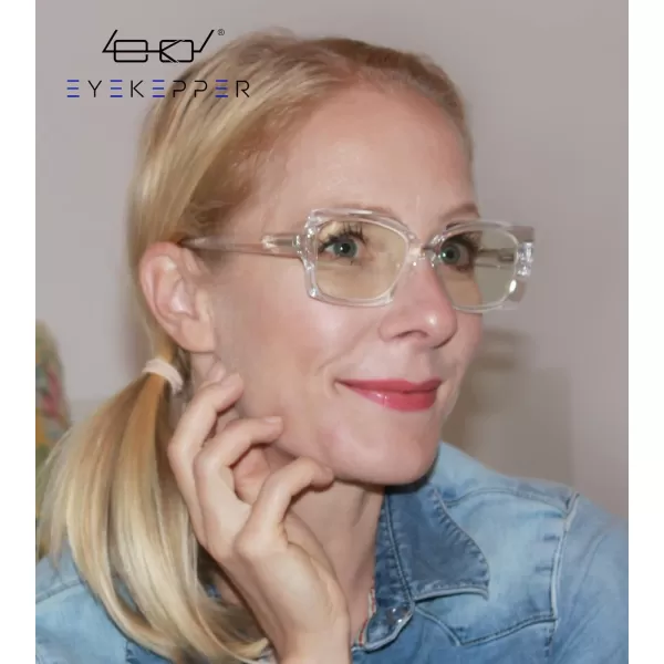 Eyekepper Blue Light Filter Glasses for Women Reading Design Readers Block Blue Rays Eyeglasses - Grey Tortoise +2.50