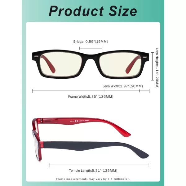 Eyekepper Classic Reading Glasses with Blue Light BLocking Lens 