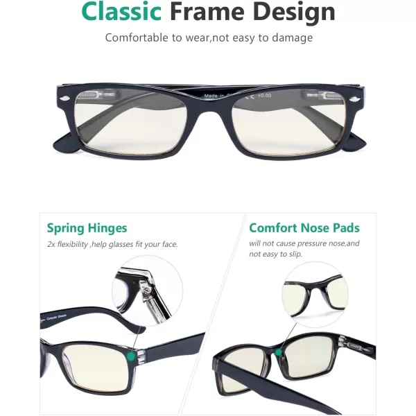 Eyekepper Classic Reading Glasses with Blue Light BLocking Lens 