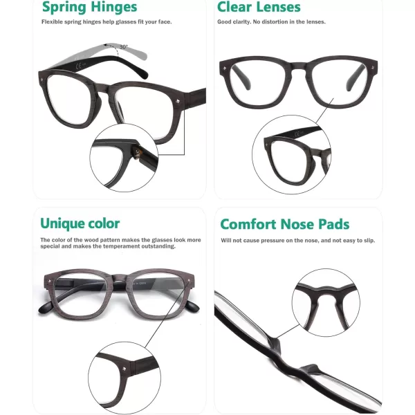 Eyekepper Reading Glasses Professor Vintage Style Spring Hinges Arms