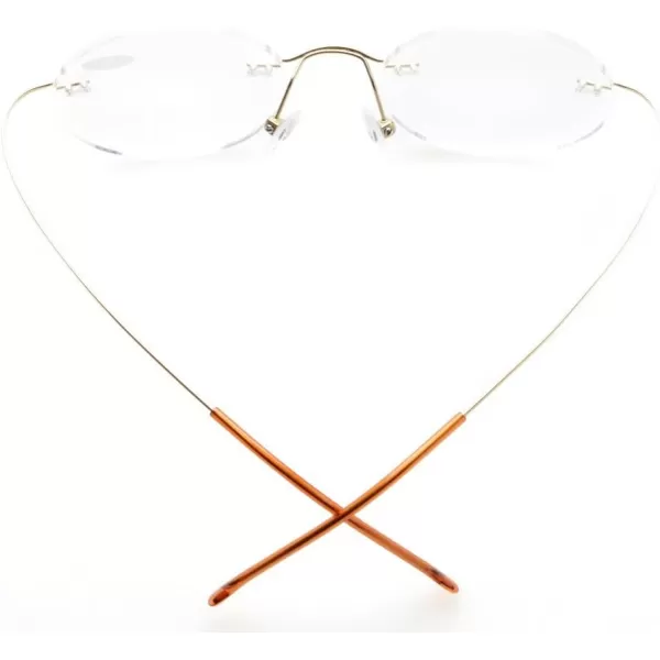 Eyekepper Titanium Rimless Round Reading Sunglasses Sunshine Readers Grey Lens