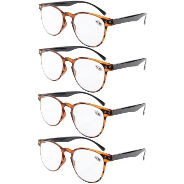 Eyekepper 5-pack Blue Light Blocking Reading Glasses for Women Orange Tinted +1.00