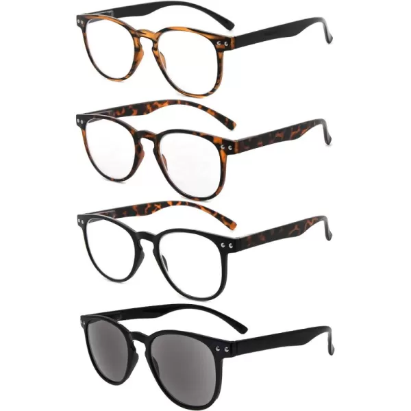 Eyekepper 5-pack Blue Light Blocking Reading Glasses for Women Orange Tinted +1.00