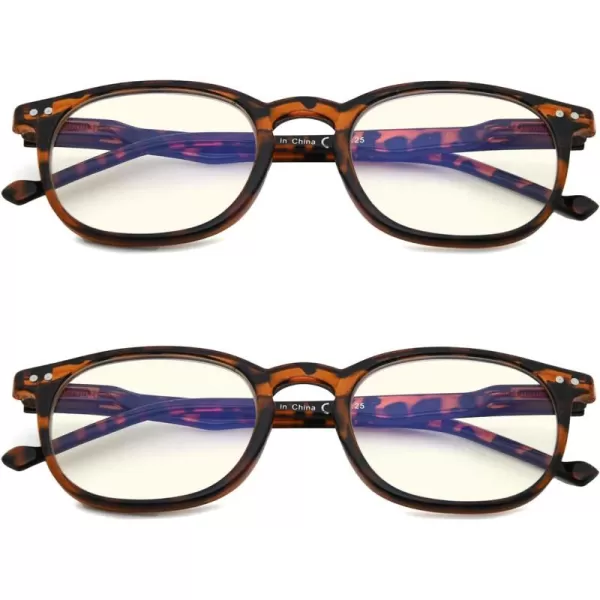 Eyekepper Blue Light Filter Reading Glasses for Women Men Reading Computer Screen Glare Blocking Vintage Small Frame Digital Readers，Tortoise