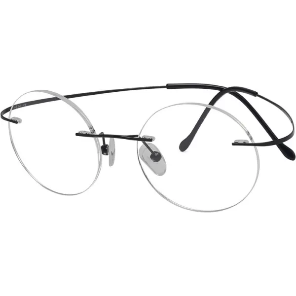 Eyekepper Titanium Rimless Round Reading Sunglasses Sunshine Readers Grey Lens