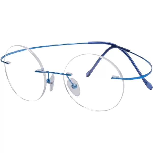 Eyekepper Titanium Rimless Round Reading Sunglasses Sunshine Readers Grey Lens
