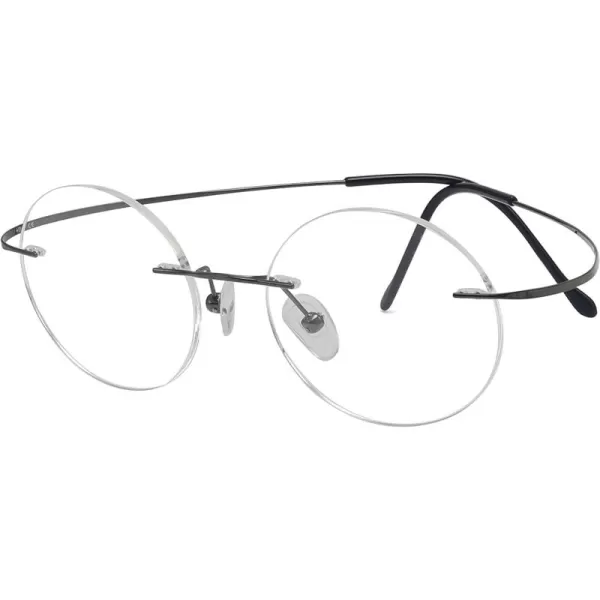 Eyekepper Titanium Rimless Round Reading Sunglasses Sunshine Readers Grey Lens