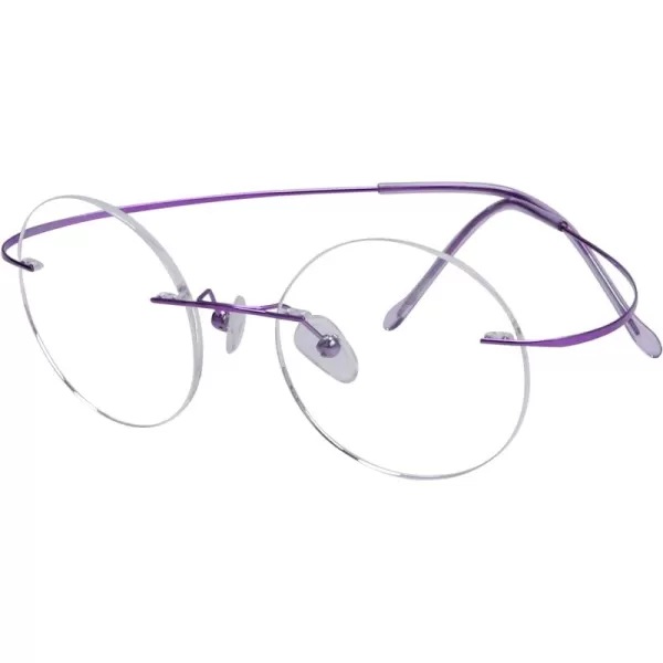 Eyekepper Titanium Rimless Round Reading Sunglasses Sunshine Readers Grey Lens