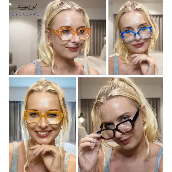 Eyekepper Large Frame Reading Glasses for Women - Fashionable Readers - Brown +1.75