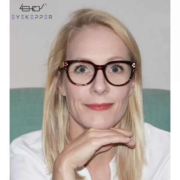 Eyekepper Oversize Reading Glasses Women Stylish Readers - Red +2.50