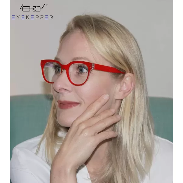 Eyekepper Oversize Reading Glasses Women Stylish Readers - Red +2.50