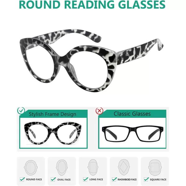 Eyekepper Round Reading Glasses for Women Large Frame Readers - Pink +1.75