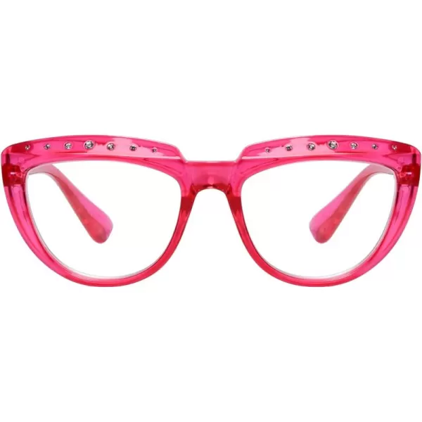 Eyekepper Reading Glasses for Women Rhinestone Readers Oversize Half-Moon Design Eyeglasses - Blue +2.50