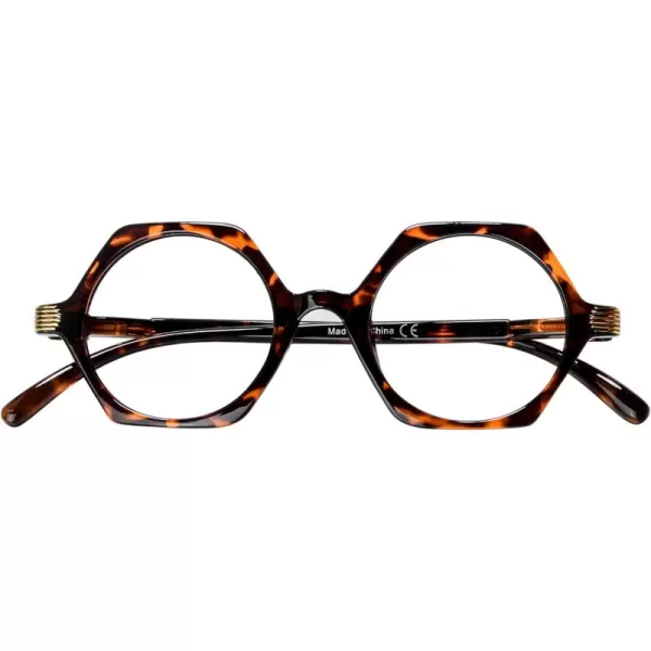 Eyekepper Vintage Design Glasses for Women Reading - Retro Reading Eyeglasses Small Lens Readers Men - Yellow Tortoise +2.00
