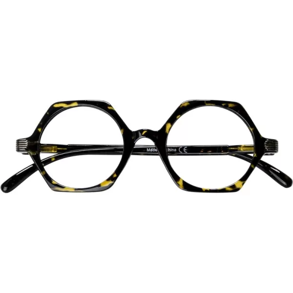 Eyekepper Vintage Design Glasses for Women Reading - Retro Reading Eyeglasses Small Lens Readers Men - Yellow Tortoise +2.00